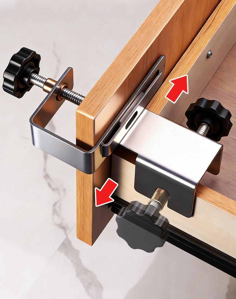 Universal Drawer Panel Installation Clamp Thickened Heavy Duty Drawer Fixing Clip Adjustable No Handle Drawer Fixing Bracket
