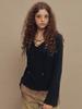 SETSETSET Beads Lace-Up Top Navy