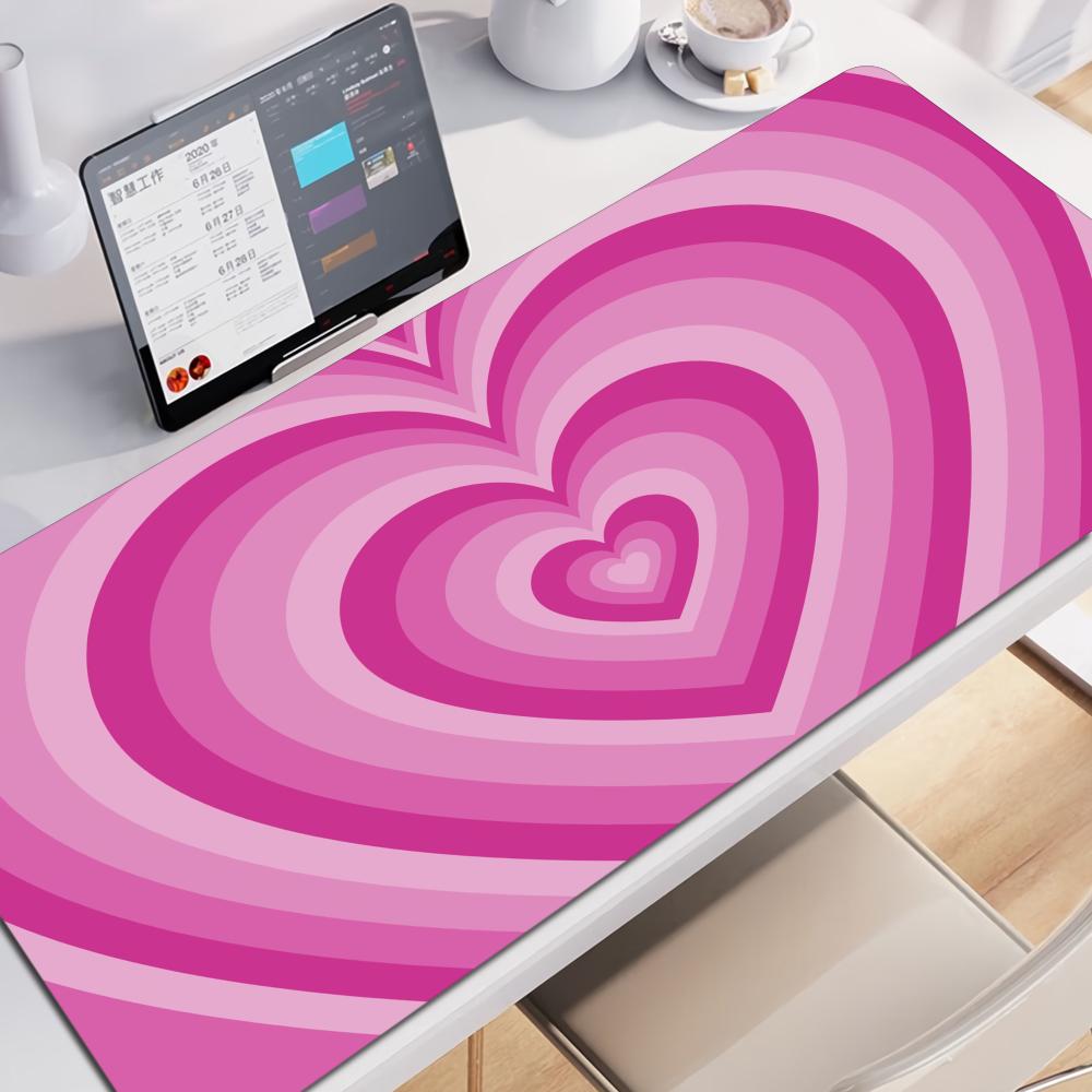 HD Print Large Gaming Mouse Pad XXL Gamer Keyboard Mat Rubber Coffee Love Mousepad Blue NonSlip Desk Mat Cute Girls Carpets