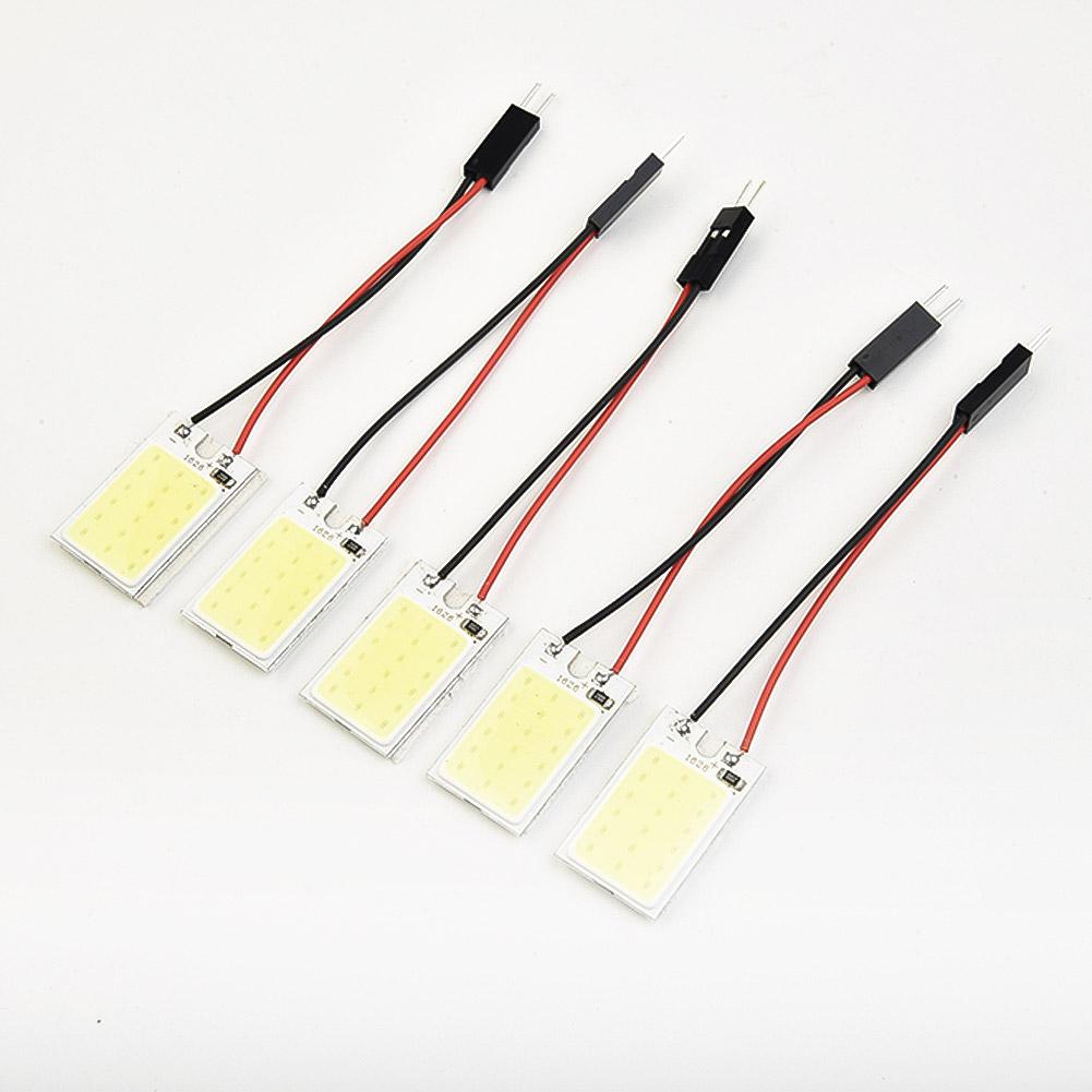 5PCS COB LED Panel Lights 18 LED Chips 31mm~39mm Festoon  Dome Adapter DC12V 26*16MM Car Lights Automobiles Accessories