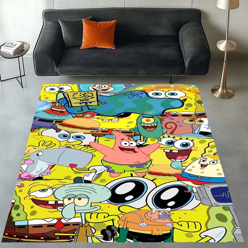 3D S-SpongeBob Patrick Star Cartoon Carpet Rug for Playroom Bedroom Living Room Sofa Home Decor,kids Area Rug Non-slip Floor Mat