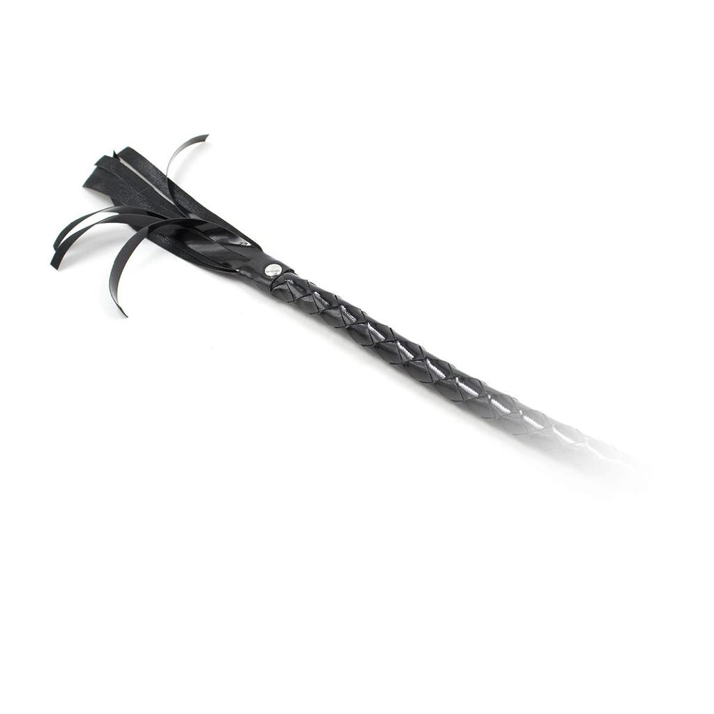 VaHppy Chicote de cavalo preto pu brilhante, material bdsm, brinquedos sm, processo de tecelagem, chicote longo, produtos adultos, palco, adereços de louvor, estilo rainha