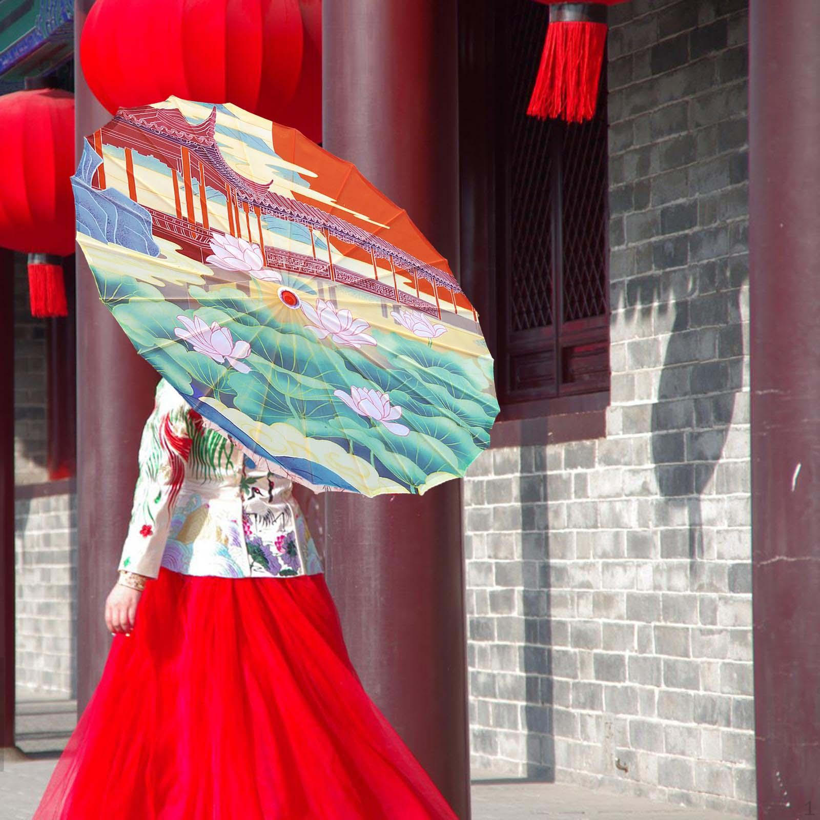 Китайский промасленный бумажный зонтик — фото 11