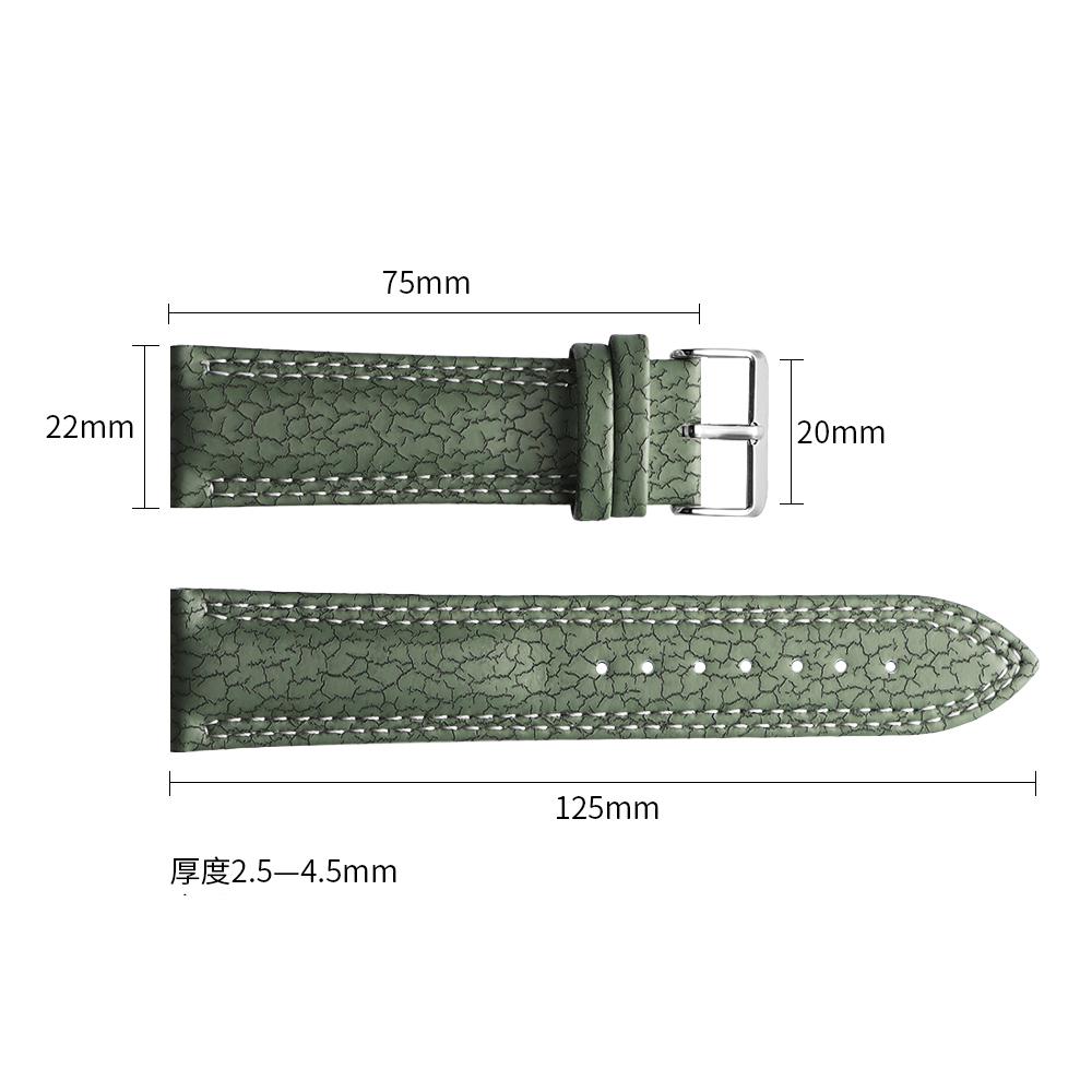18 20 22mm Crack Pattern Soft Retro watchband Universal Replacement Watch Strap Watchband for Men Women Watch Band Accessories