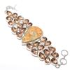 Natural Malinga Jasper,Morganite Gemstone 925 Sterling Silver Bracelet 7-8" M9j77