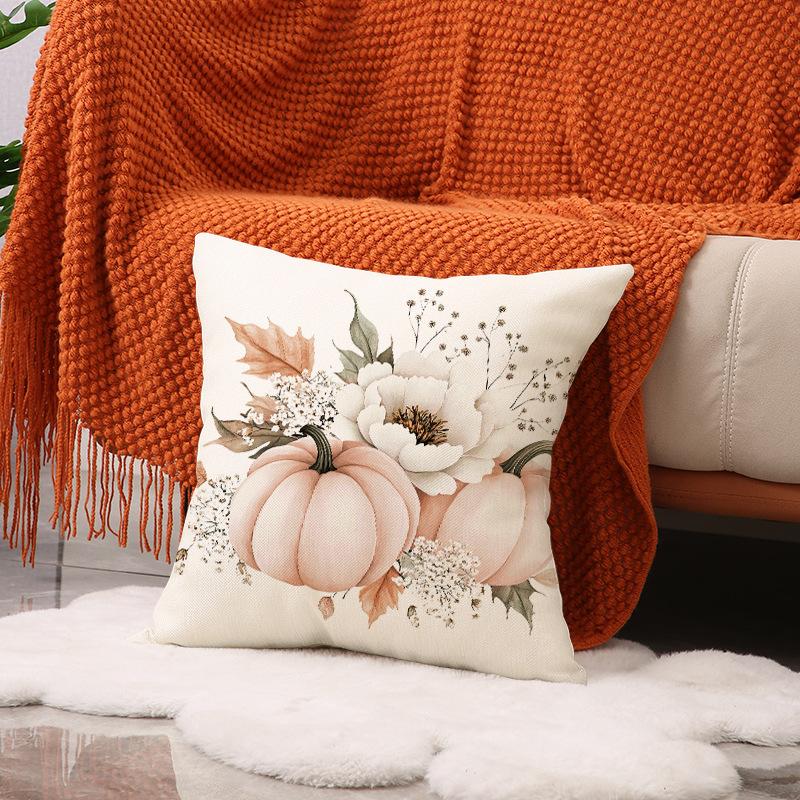 

New Autumn Throw Pillow Cover Autumn Thanksgiving Harvest Pumpkin Print Cushion Home Decor Sofa Cushion Cover 45 * 45Cm (single pillowcase)