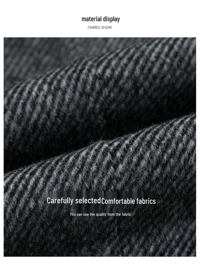 Genuine Brand Men's Mid-Length Woolen Jacket - Autumn/Winter Fashionable Down Liner Coat