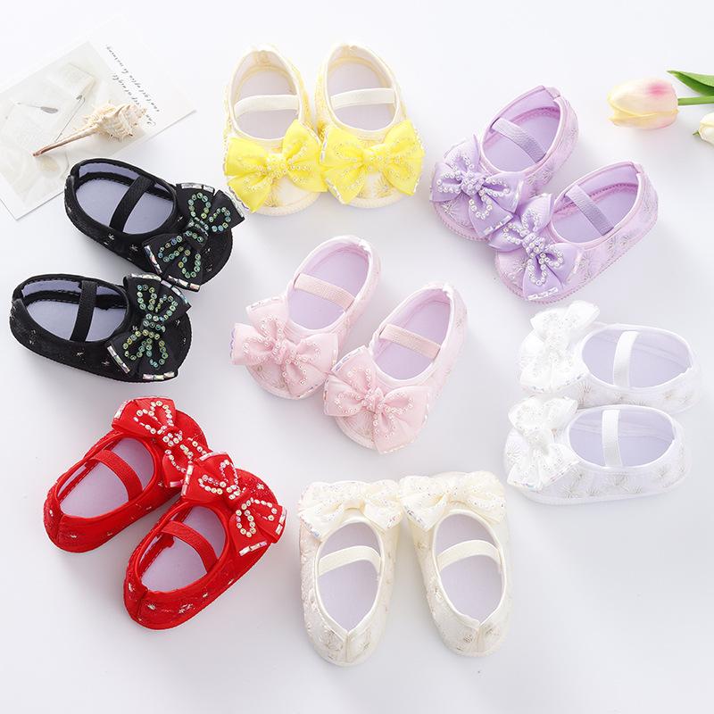 New Baby Girl Shoes Fashion Versatile Comfort Walkers Exquisite Cutesoft Soles Baby Shoes Anti Slip Princess Shoe Newborn 0-1Y