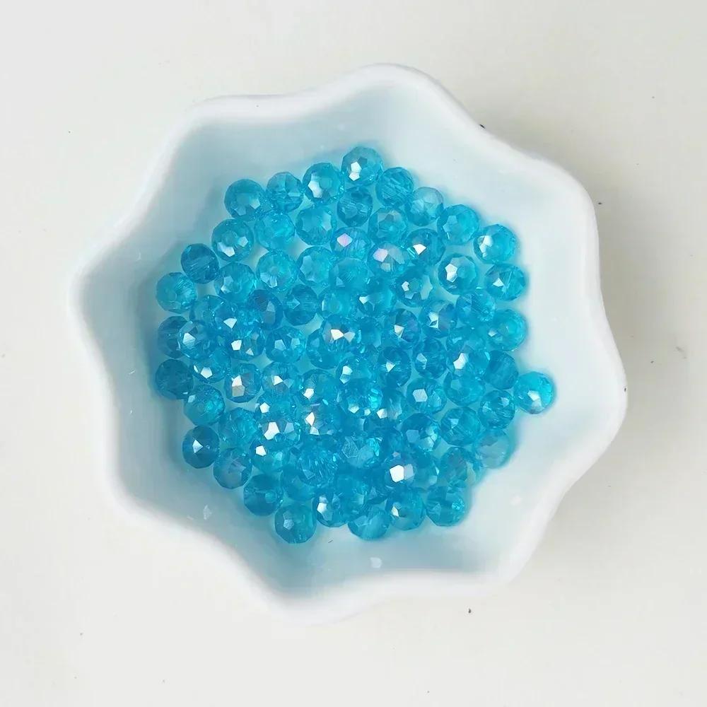 50pcs Translucent Czech Crystal Glass Bead Faceted Colorful Spacer Bead for Jewelry Making DIY Bracelet Necklace Accessories