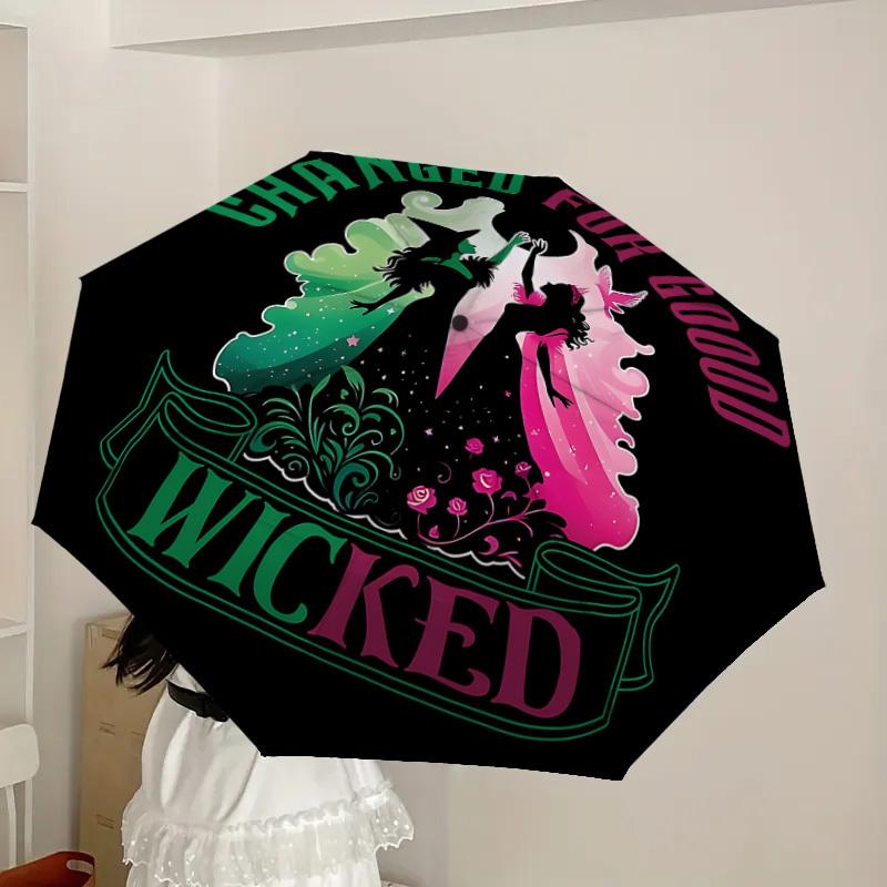 1pc Wicked Good Automatic Folding Umbrella, Portable Collapsible Design, Casual Outdoor Accessory L1127080