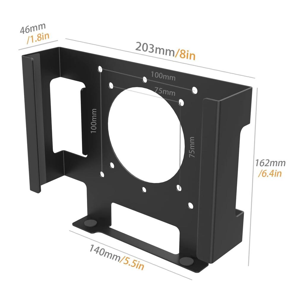 Durable Vesa Monitor Mount for Mac Mini 2018-2023 M1 and M2, Under-Desk Mount, and Wall Mount