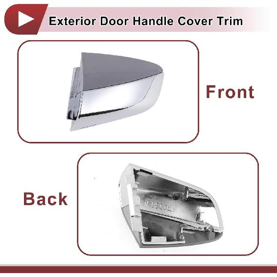 Front Left Exterior Door Handle Cover for Kia Optima 2016-2020 Door Handle Cover No.82652D4020 Grey ABS
