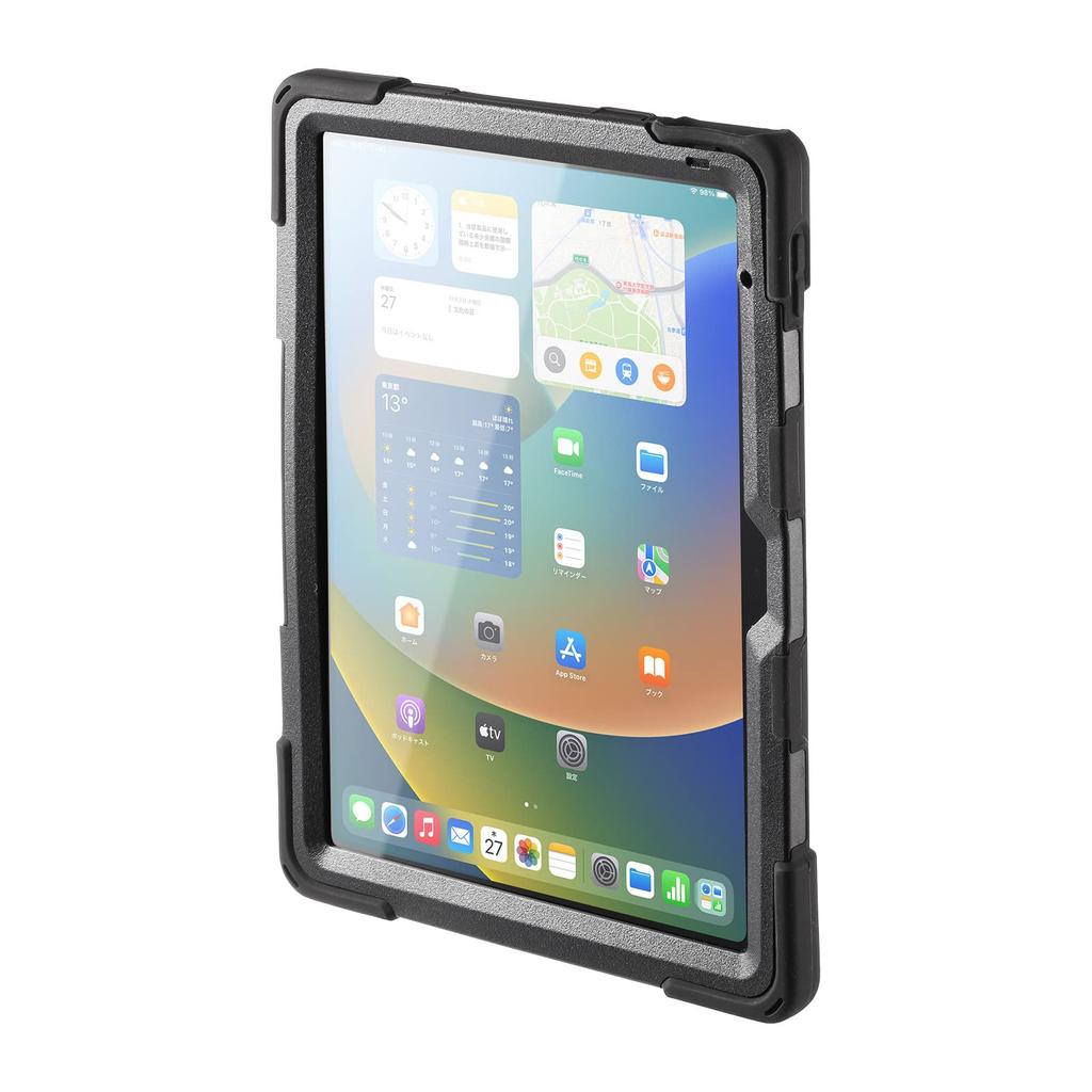 Sanwa Supply PDA-IPAD1920BK Front Protective Filter Shockproof Case for iPad 10.9-inch