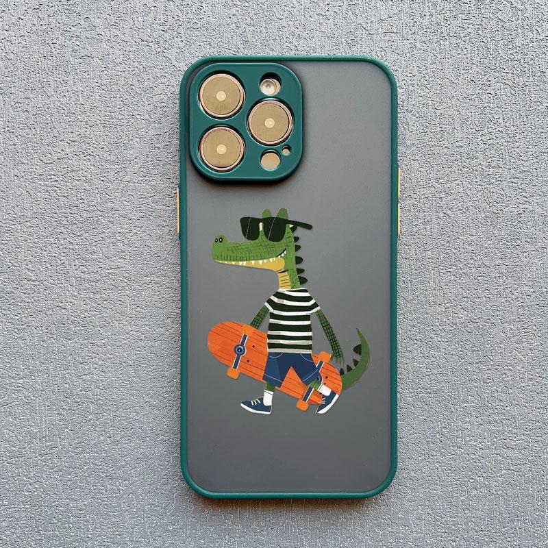 Kreatives Cartoon-Tier Krokodil Löwe Handyhülle Für iPhone 17 16 Pro Max 15 14 Pro Max Plus 11 12 13 Mini Pro Max Hülle Fundas