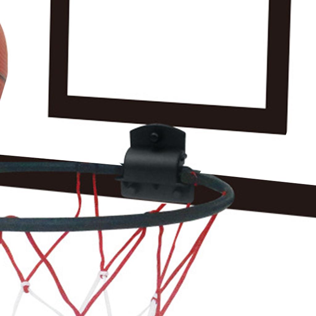 Wall Mounted Basketball Hoop Number 7 Basketball Hoop Kit for Indoor Outdoor Boys Girls Teens Black