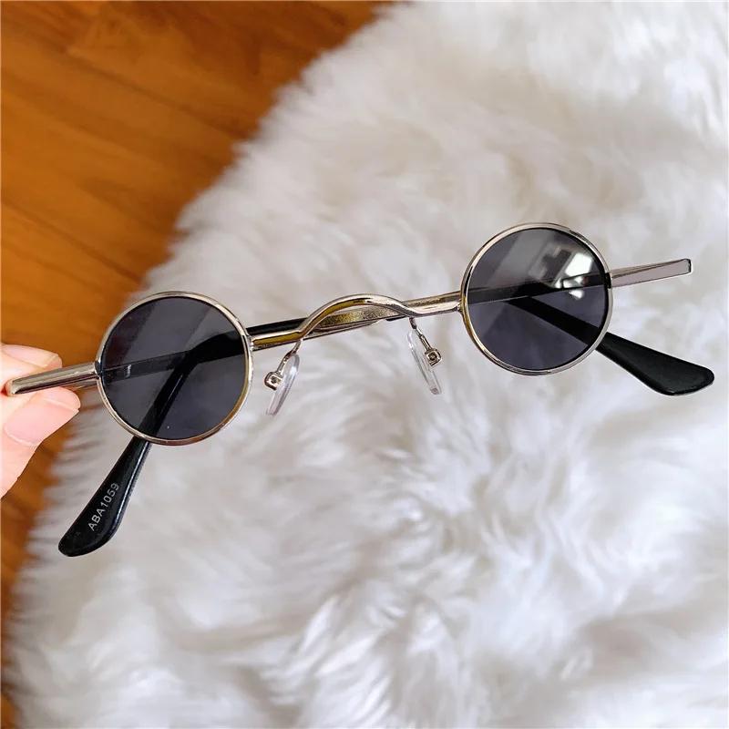 Retro Style Mini Round Glasses Frame Sun Glasses Men's Metal Material Gold Black Red Small Round Framed Sun Eyeglasses For Women's Eye Care