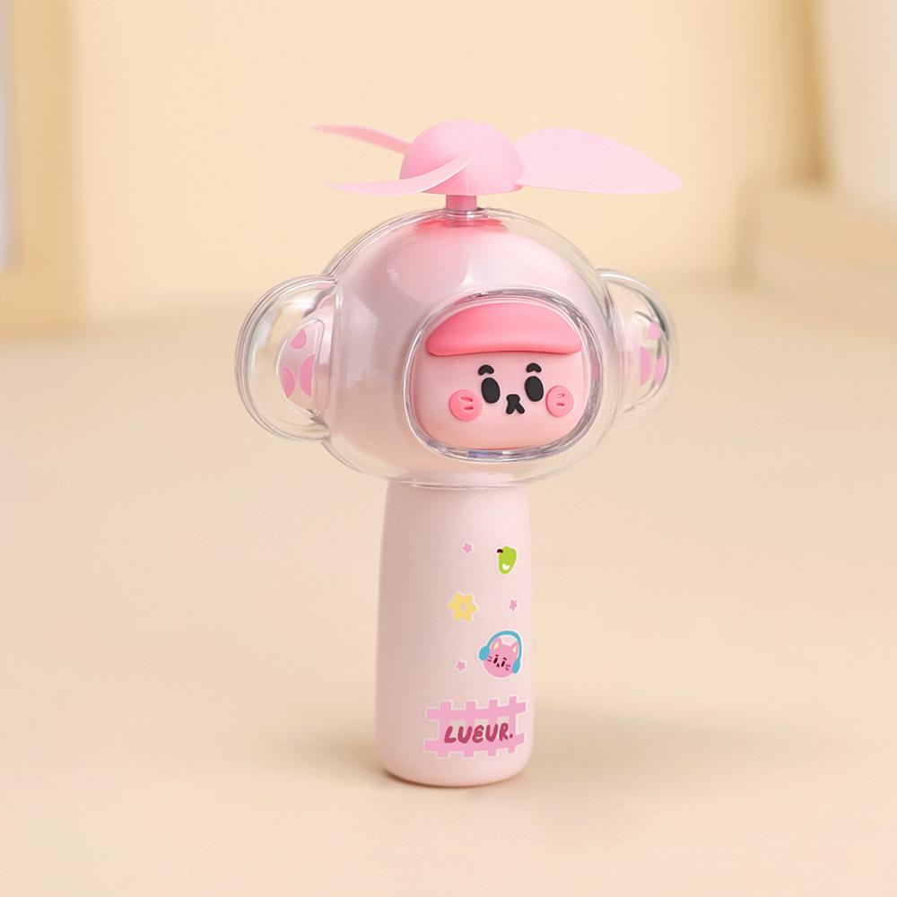 New USB Rechargeable Silent Handheld Cartoon Mini Fan for Kids and Students
