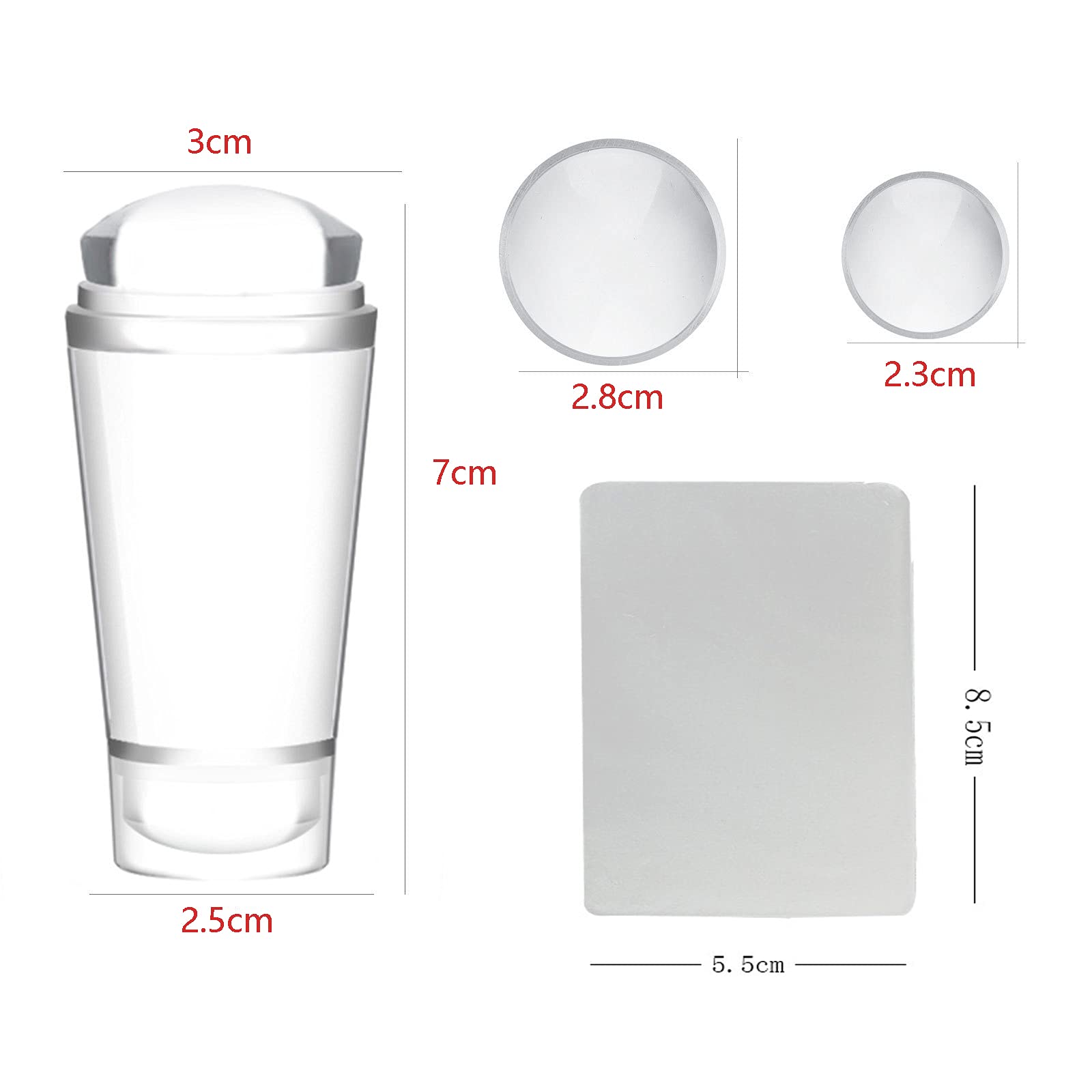 

YIKOOLIN прозрачный желе мягкий силиконовый прямоугольный штамп для дизайна ногтей со скребком пластина для изображений маникюрные инструменты набор для самостоятельного полирования белый