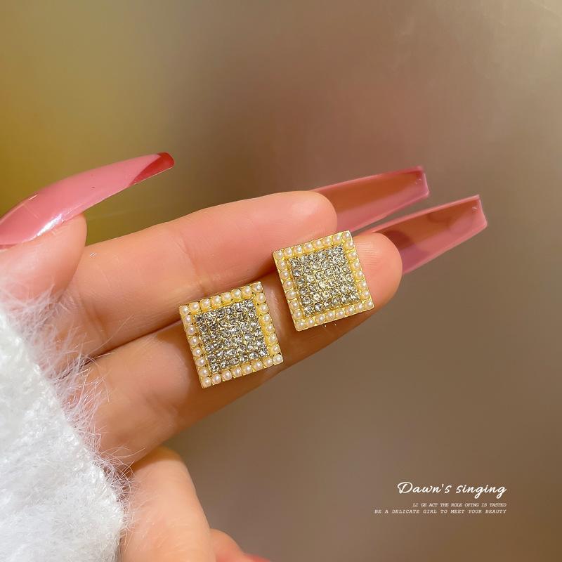 

Изысканные роскошные квадратные серьги с микроинкрустацией цирконом и геометрическим рисунком для женщин, корейские модные украшения, необычные серьги для вечеринок для девочек