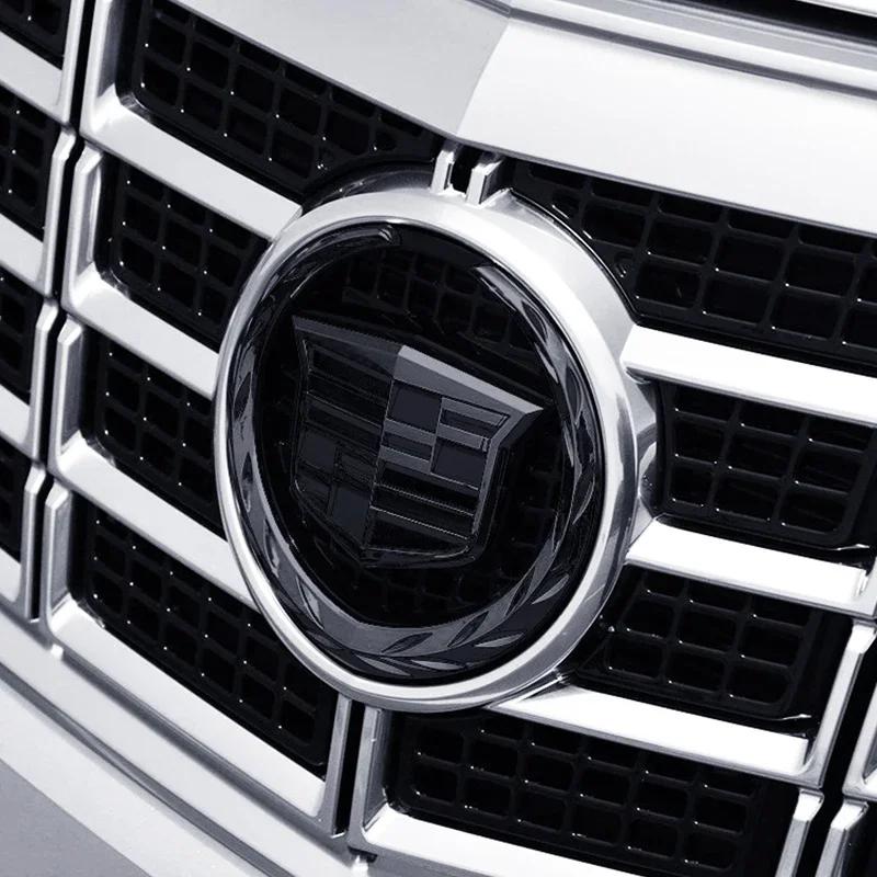 Car Rear Trunk Boot Front Head Grille Badge ABS Plastic Chrome 3D Logo Emblem for Cadillac SRX ATS XTS Auto Sticker Accessories