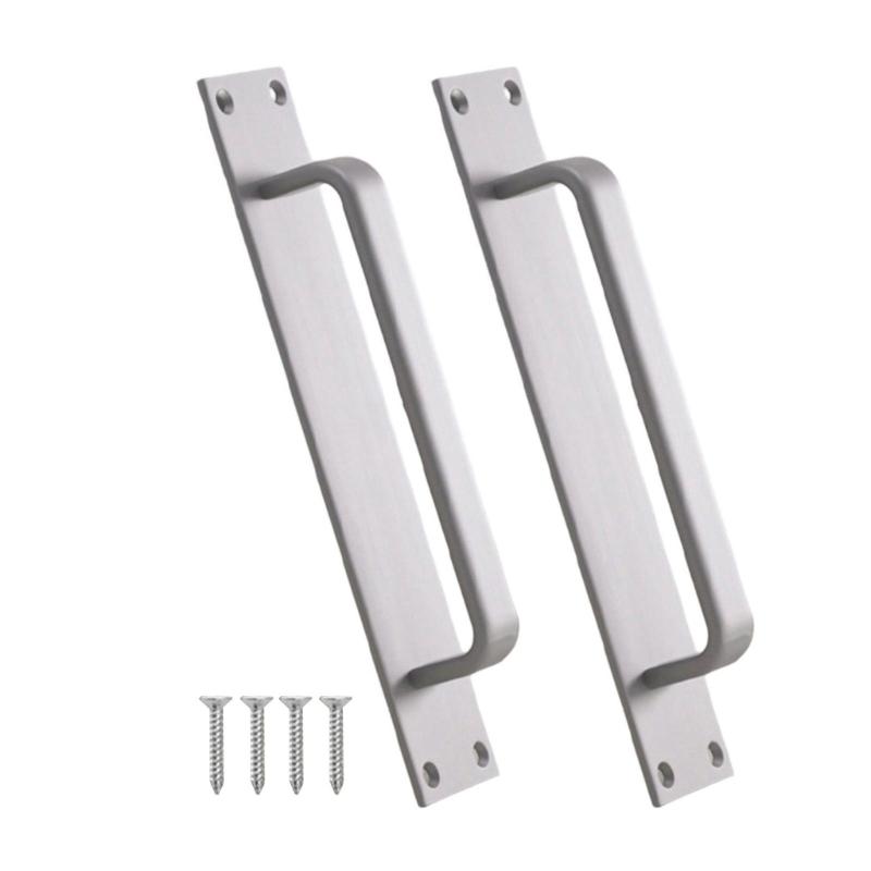 Set of 2 Multipurpose Barn Door Handles Hole Center Sturdy Aluminum Alloy for Sliding Door In Bathroom and Kitchen