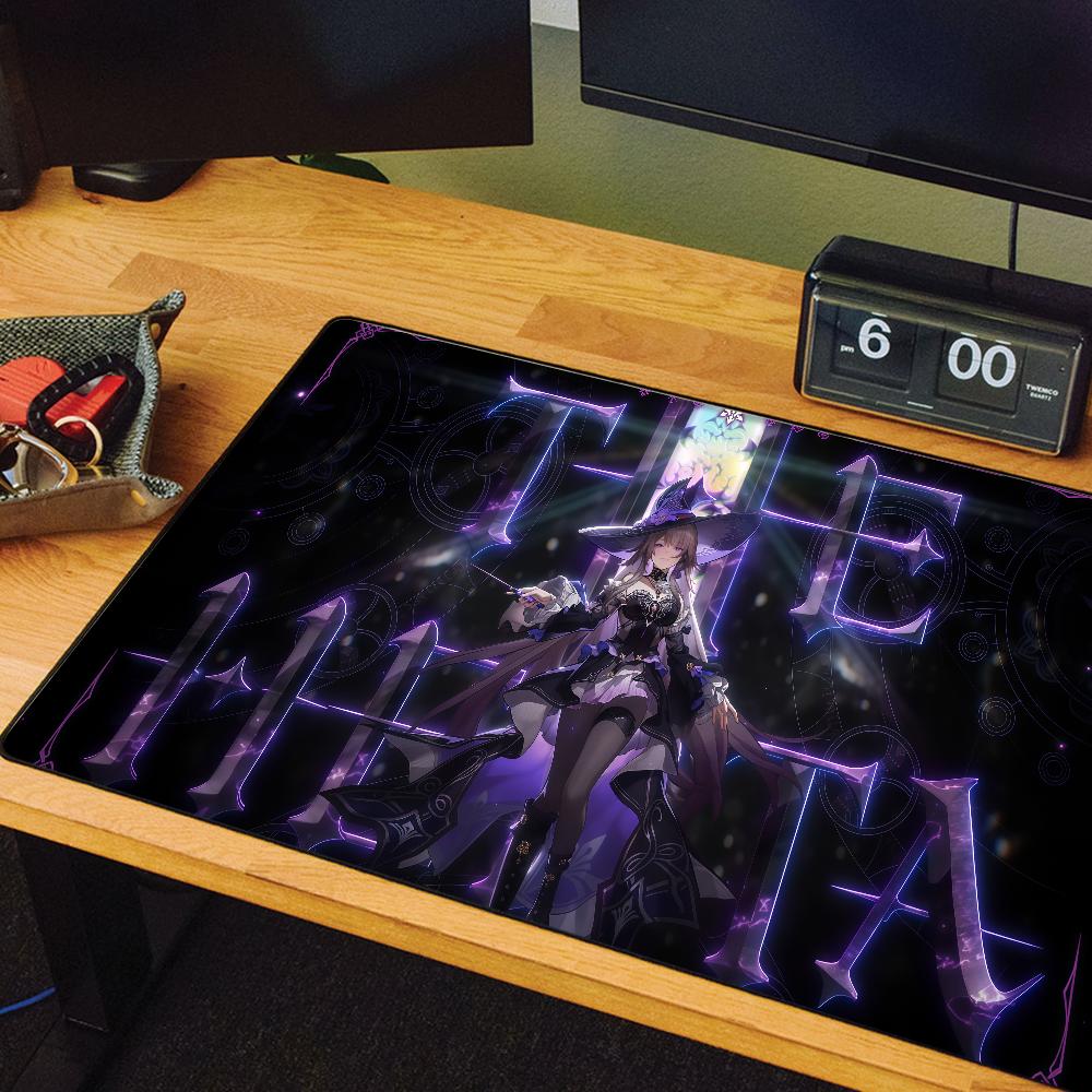 The Herta Game Honkai Star Rail Mouse Pad Large Desk Mat Keyboard Ergonomic Office Rubber PC Non-slip Anti-fray Home Custom