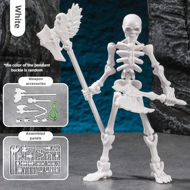 Skeleton Multi Jointed Movable 3D DIY Assembly Model Ornaments Prank Toy Action Figure Desktop Decor Kids Gift Miniature Statue