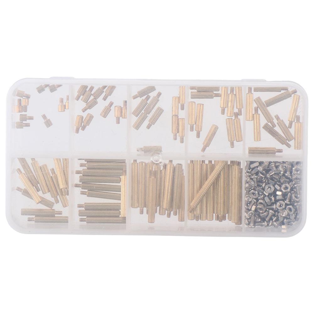 270pcs M2 Male Female Brass Spacer Gold Threaded Pillar Assortment Kit  DIY Electronic Projects