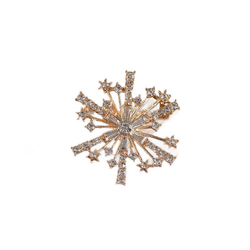 Snowflake Brooch, A High-end, Light Luxury Diamond-encrusted Pin, Fashionable Suit Jacket, Corsage and Accessory