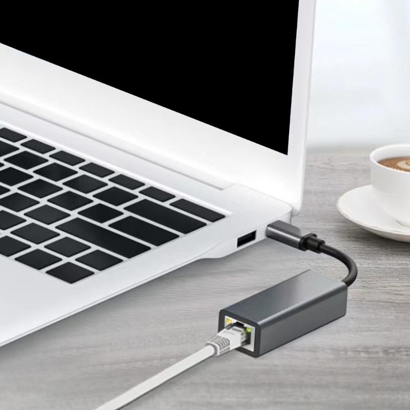 Aluminum Shell USB 3.0 Type C To RJ45 Ethernet Converters 100Mbps Gigabit Cord Networking Adapter Plugs And Play