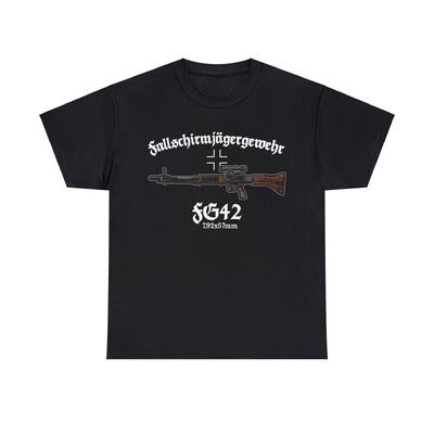 WOII Duitse Luchtlandingstroepen Parachutist FG42 Geweer T-shirt 100% Katoen Ronde Hals Korte Mouw Zomer Casual Heren T-shirt Maat S-3XL