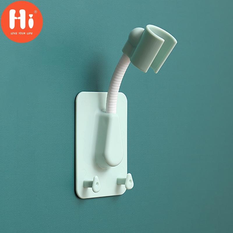 Universal Shower Head Holder Adjustable Self-Adhesive Showerhead Bracket With 2 Hooks