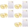 5 Pack Fairy Lights Battery Operated, 7 Feet 20 Led String Lights with Timer, Waterproof Firefly Lights On Silver Wire for Home Party Wedding