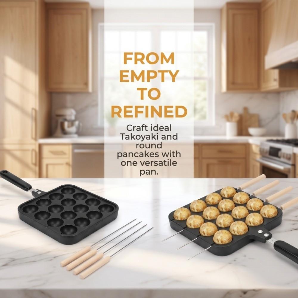 Food-Grade Takoyaki Grill Pan Non-Stick Takoyaki Plate Octopus Balls Pan  Bakery Catering
