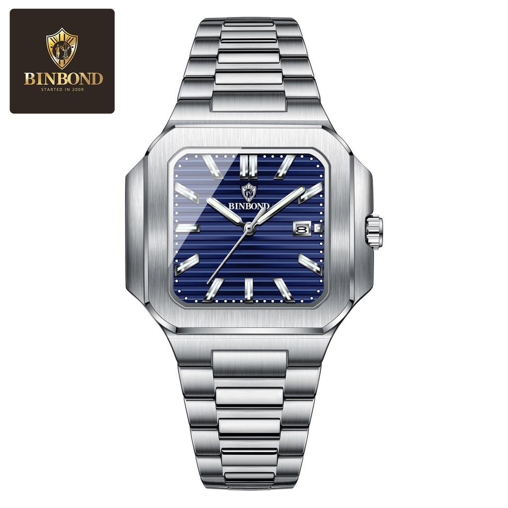 Binbang Men's Large Dial Tritium Sport Watch - High-End Trendy Model
