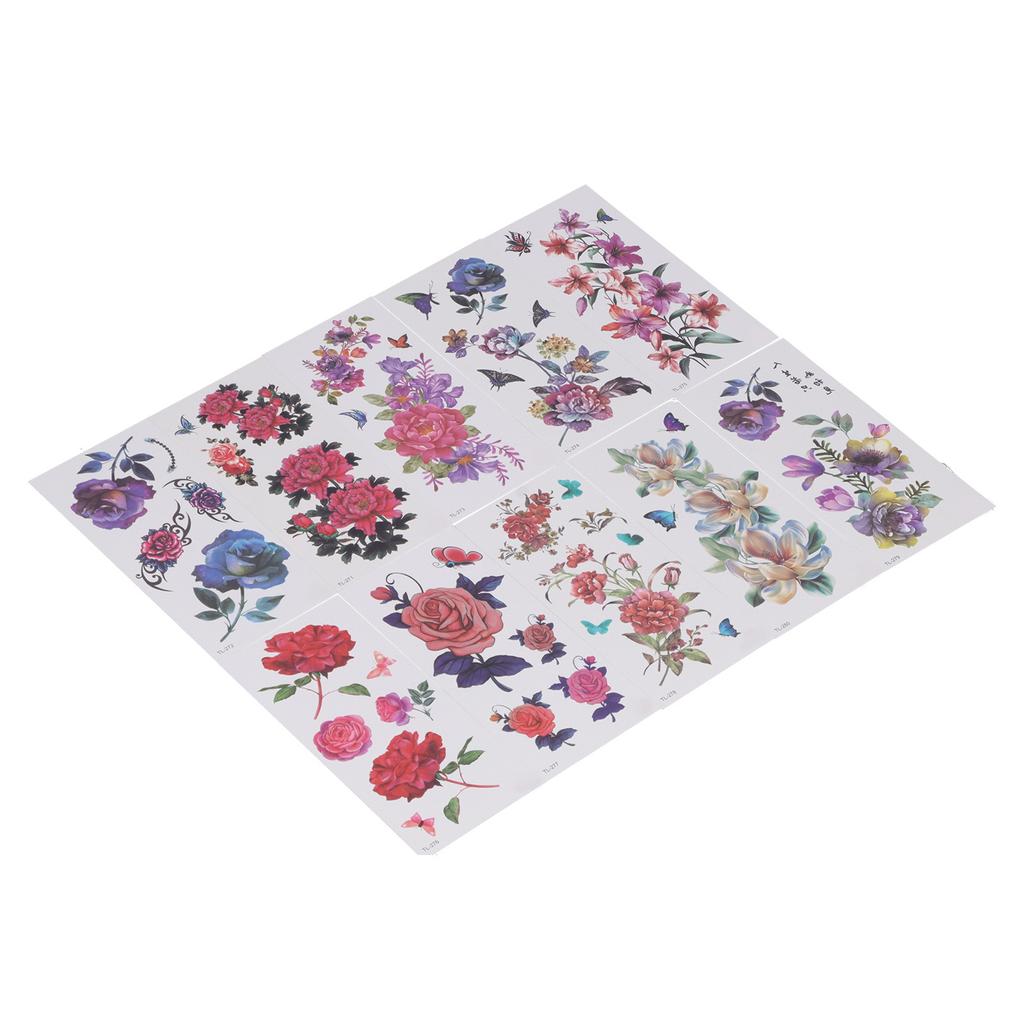 20pcs Temporary Tattoos Waterproof Flower Pattern Fake Tattoo Stickers Set for Women