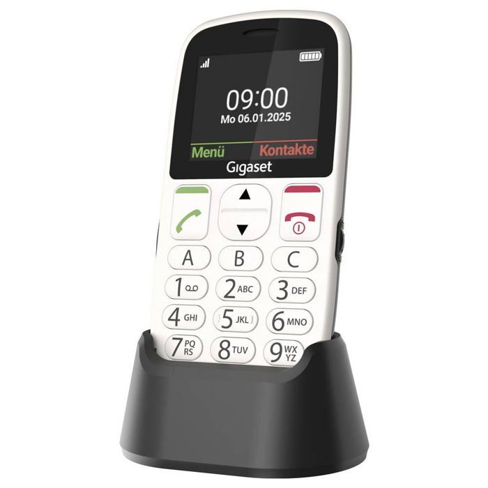 Gigaset GL395 Téléphone Portable Touche SOS, Protégé Contre Les Projections D'eau, Protégé Contre La Poussière Blanc