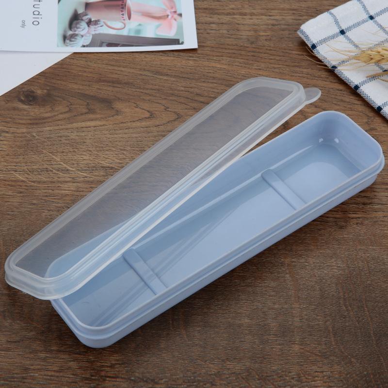 1Pc Portable Tableware Box Transparent Cover Cutlery Case Travel Outdoor School Home Stowage Reusable Practical Cutlery