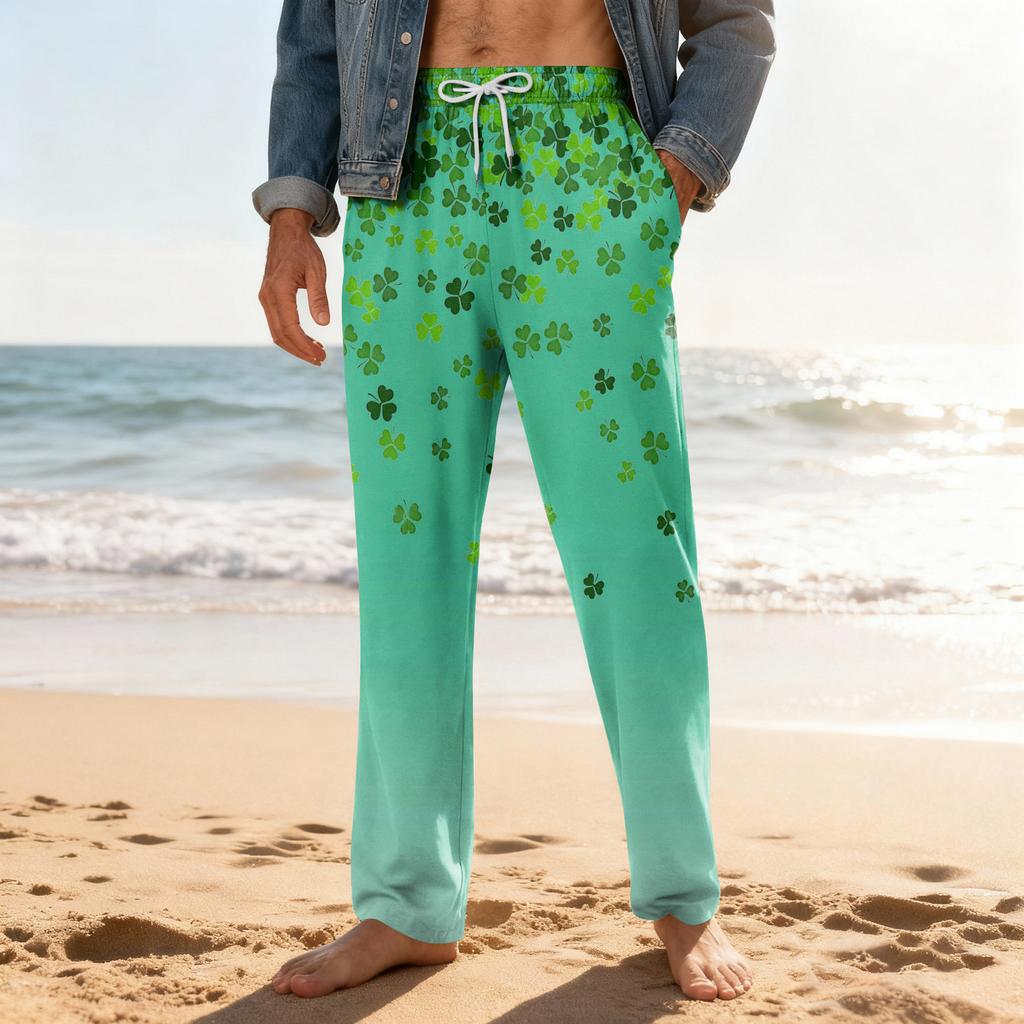 Men's Home Soft Pajama Pants Drawstring With Pockets Casual Sports Pants