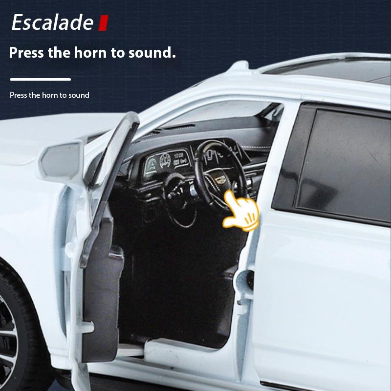 1:24 Escalade SUV Alloy Car Model Metal Die Cast Off-road Vehicle Model Simulation Sound and Light Children's Toys Boy Gift