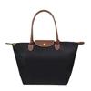 (black, M) New Nylon Beach Tote Bag Fashion Womens Handbag Tote Oxford Shoulder Bags Female Waterproof Dumplings Folding Shopping Bag 2024