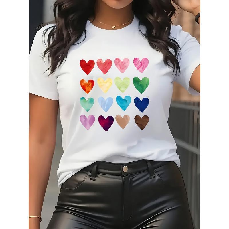 

European size Dreamy And Playful Colored Women S Short-Sleeve T-Shirt - Featuring a Frosted Puppet Design, Machine Washable S белый