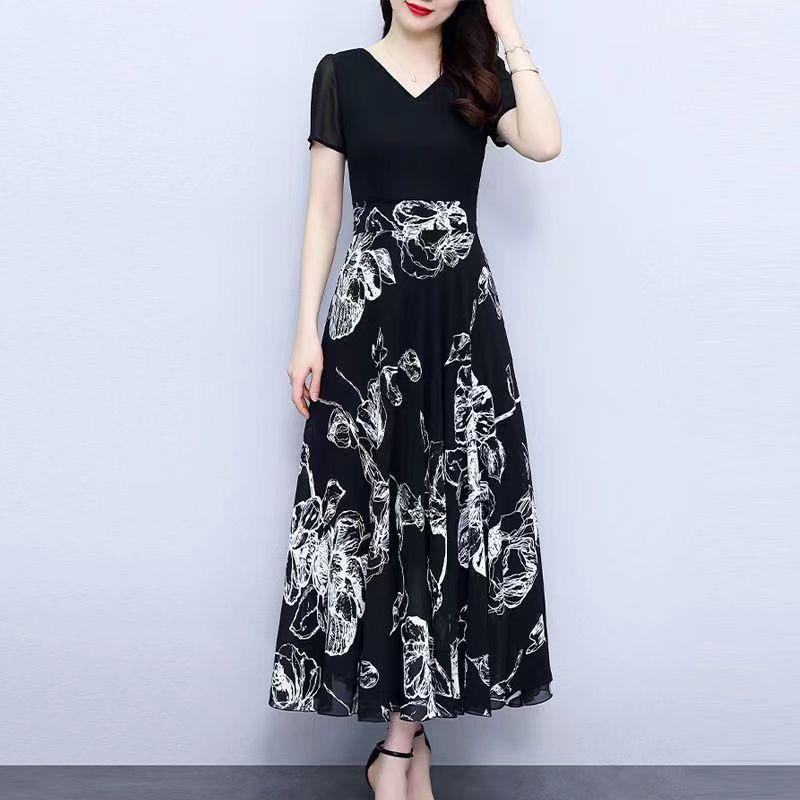 Black Summer Slimming Plus Size Flattering Fairy Dress for Women