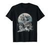 Mystic Wolf Moon Antlers Graphic Tee Breathable Cotton Short Sleeve TShirt for Unisex