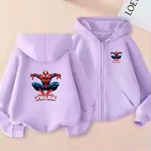 Kids Zipper Style Coat Fashion Animation Film Sweatshirt Clothing Boys Girl 3-12 Yrs Hoodie Long-Sleeved Casual Charming Clothes