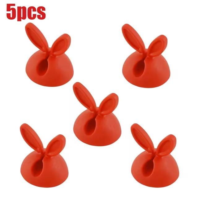 Cute Rabbit Ear Cable Manager Desktop Car Dashboard Charger Cables Clasp Clip Desk Line Organizer Bunny Ear Winder Holder