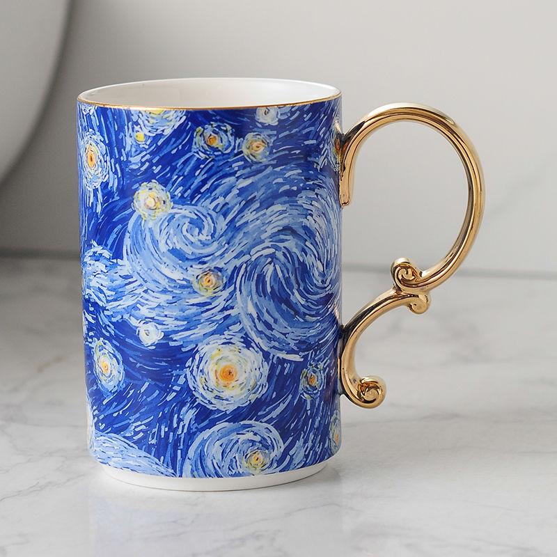 European Ceramic Blue Bathroom Five-piece Set Gold Border Gargle Cup Shampoo Bottle Soap Dish Wedding Gift Bathroom Accessories