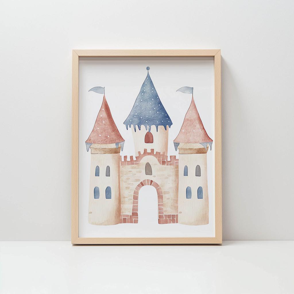 Plakat Zamek Marzeń Plakat Zamek Marzeń, 50X70 Cm, Rama Drewniana Ciemny Brąz, Papier Matowy 230 Gsm