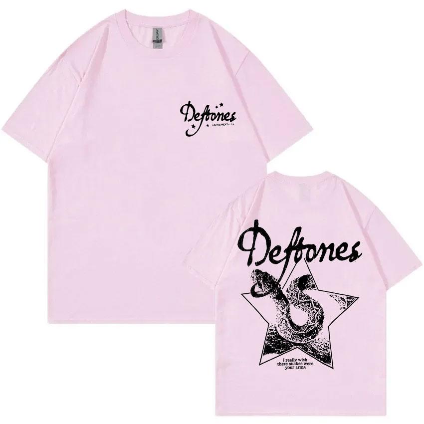 Rock Band Deftones Private Music Graphic T-shirt Snake Print T Shirts Unisex Women Casual Cotton Vintage T-shirts Oversized Tshirt