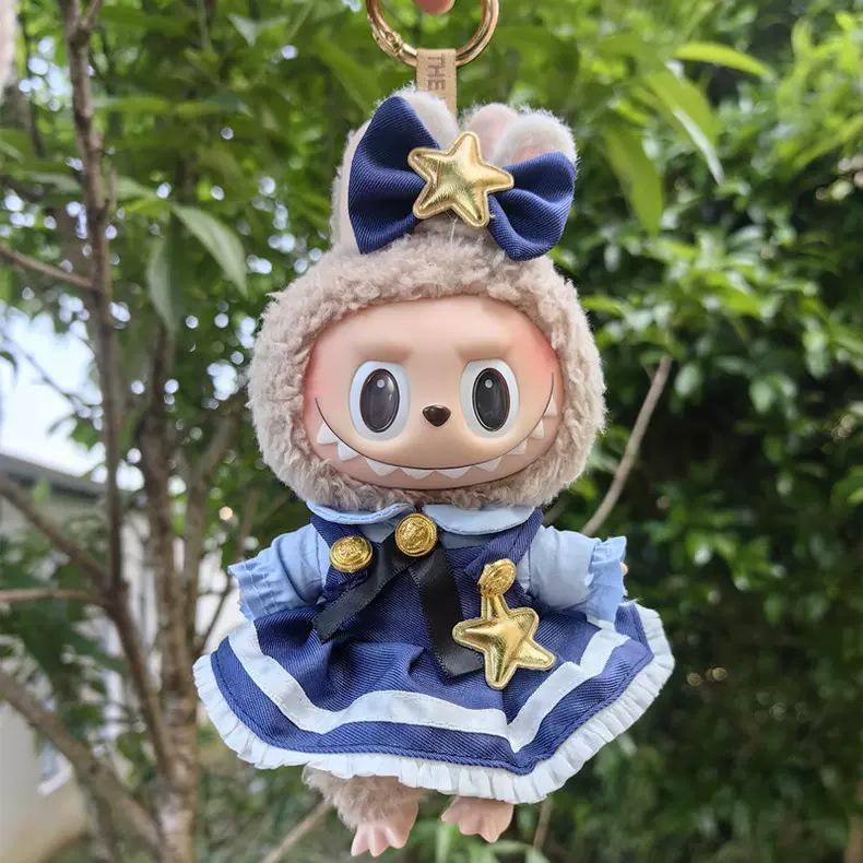 17cm La Boo Boo Blind Box Dinosaur & Shark Keychain In Cute Bee Costume